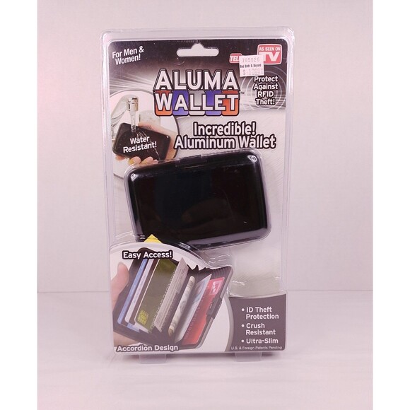 TeleBrands Other - Telebrands Aluma Wallet Black RFID Blocking Waterproof Credit Card Case NEW